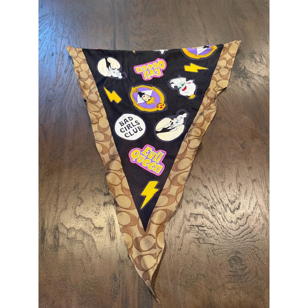 Coach Disney Evil Queen Villains Signature Silk Diamond Scarf